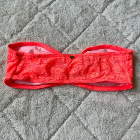Victoria Secret PINK | Coral Lined Lace Bralette / Bandeau | Size Extra Small - Picture 7 of 15